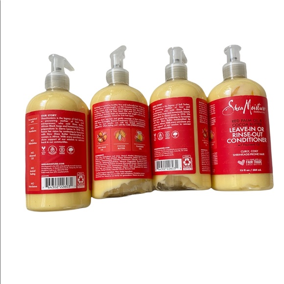 4 bottles SheaMoisture Conditioner Flaxseed Oil Red Palm & Cocoa Butter 52 Oz - Picture 2 of 2